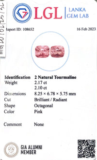 4.27CTS Pink Tourmaline Pair - Benny's Gems Creations