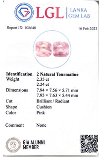 4.59CTS Pink Tourmaline Pair - Benny's Gems Creations