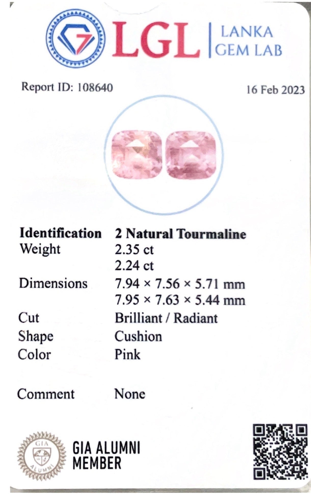 4.59CTS Pink Tourmaline Pair - Benny's Gems Creations