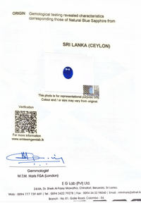 4.61Cts Unheated Sri Lankan Vivid Blue Sapphire - Benny's Gems Creations