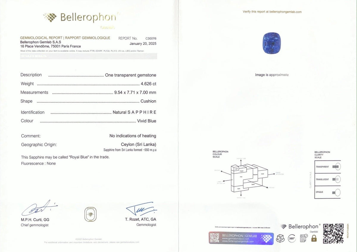 4.62CTS Unheated Royal Blue Sapphire - Benny's Gems Creations