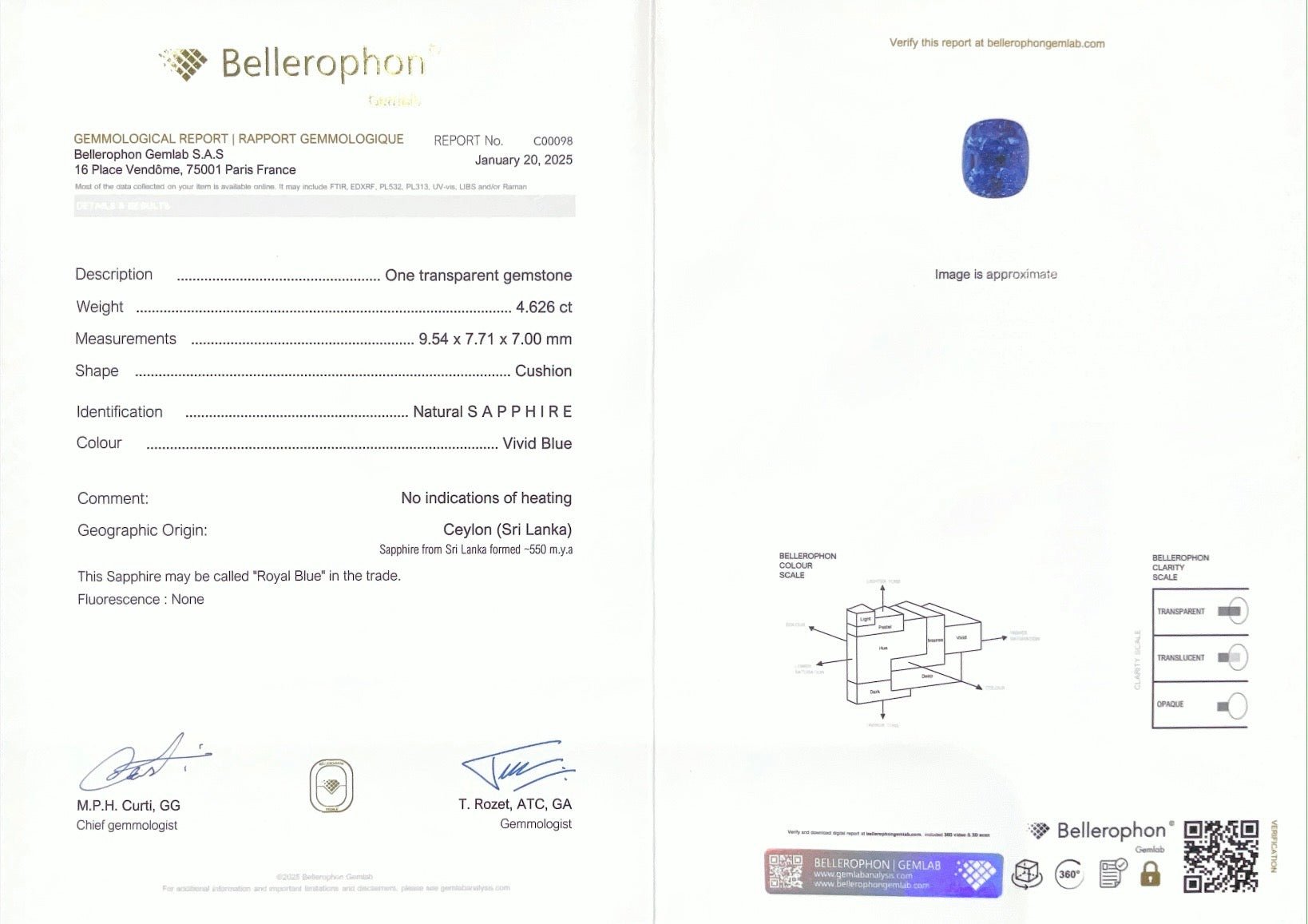 4.62CTS Unheated Royal Blue Sapphire - Benny's Gems Creations