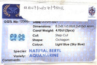 4.92CTS Light Blue Aquamarine Pair - Benny's Gems Creations