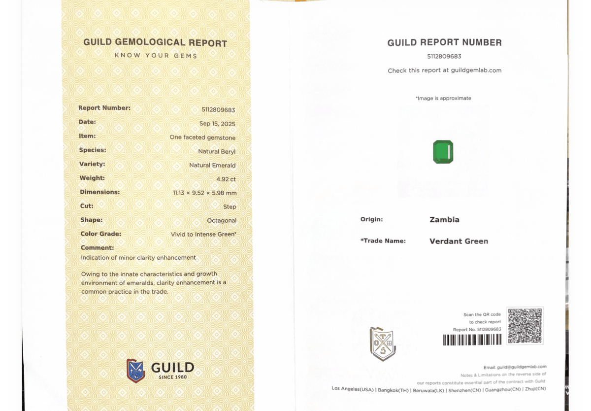 4.92cts Verdant Green Zambian Emerald - Benny's Gems Creations