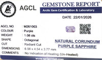 1.08Cts Unheated Purple Sapphire
