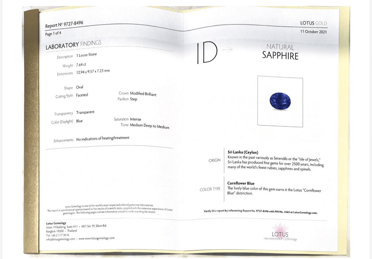 7.64cts Unheated Ceylon Vivid Blue Sapphire - Benny's Gems Creations