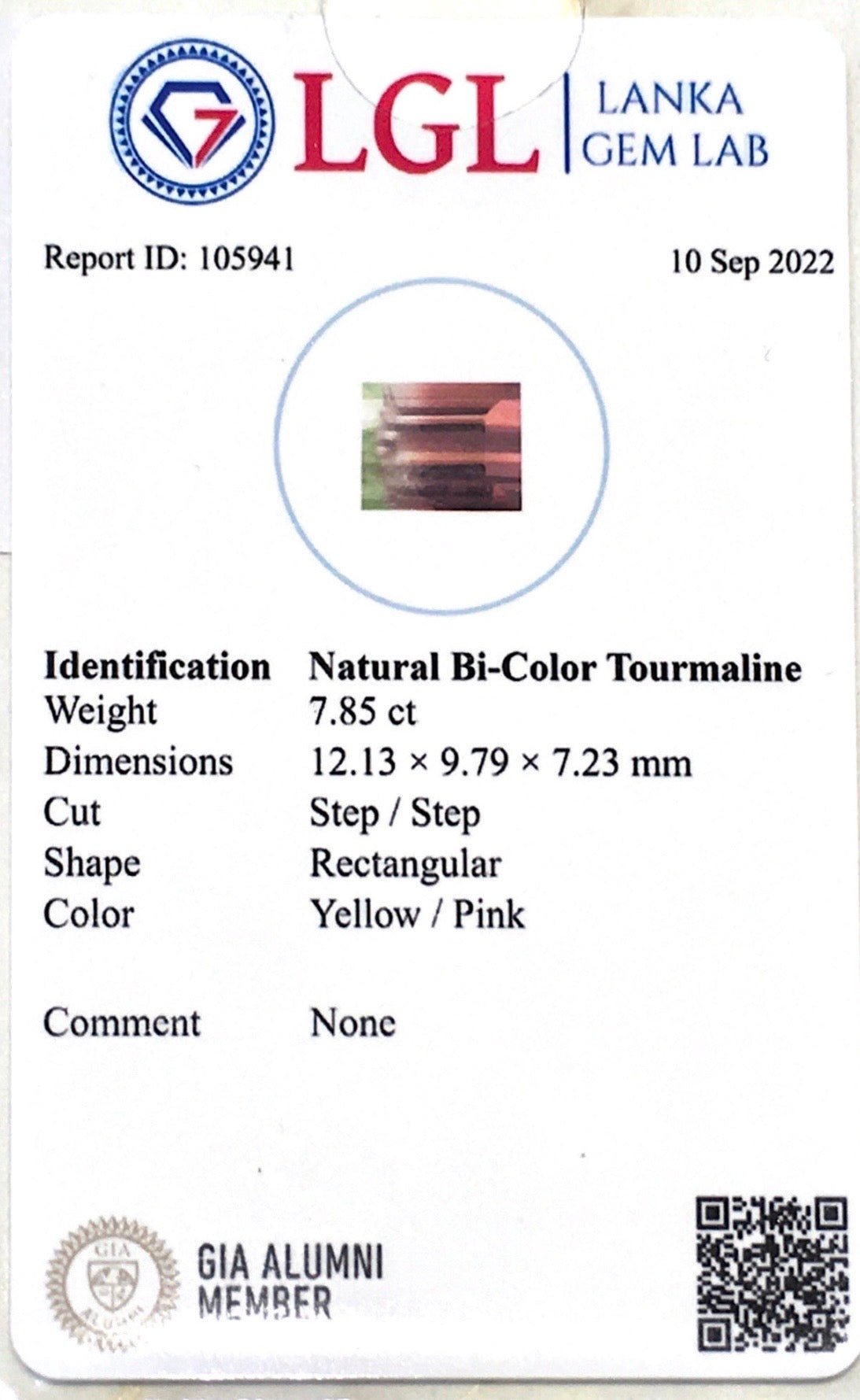 7.85CTS Natural Bicolour Tourmaline - Benny's Gems Creations