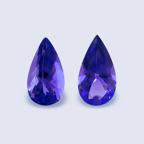 5.06cts vivid blue tanzanite pair