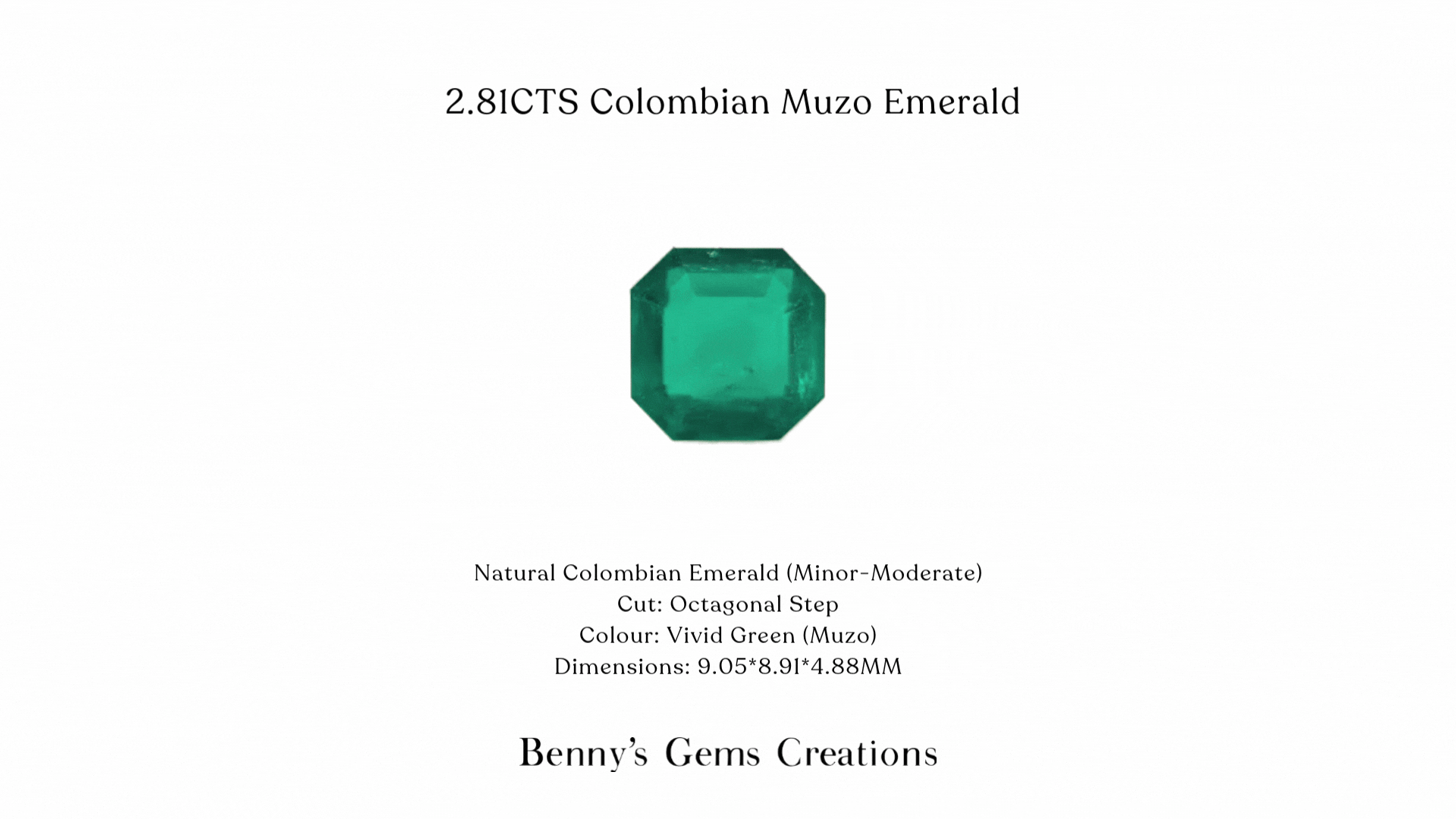 2.81ct Muzo Emerald - 2.81CTS Colombian Muzo Emerald