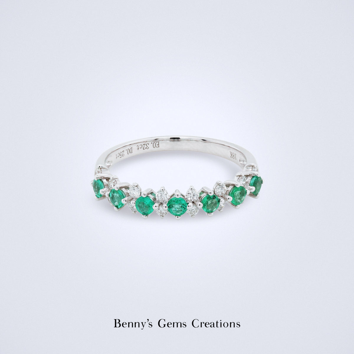 Emerald Riviera Diamond Stack Ring
