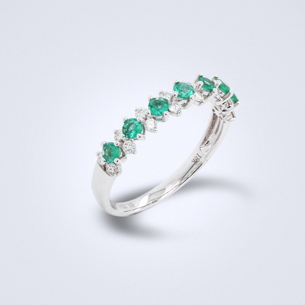 Emerald Riviera Diamond Stack Ring