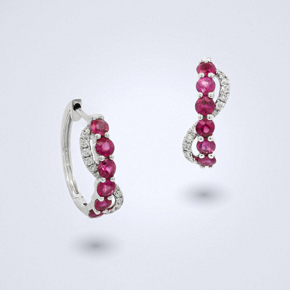 Ruby Élan Diamond Loop Earrings