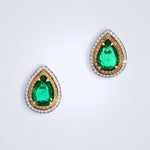 Glamorous Emerald Diamond Studs