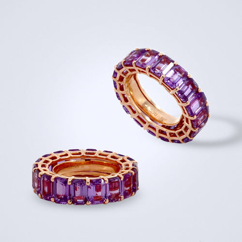 Purple sapphire eternity ring