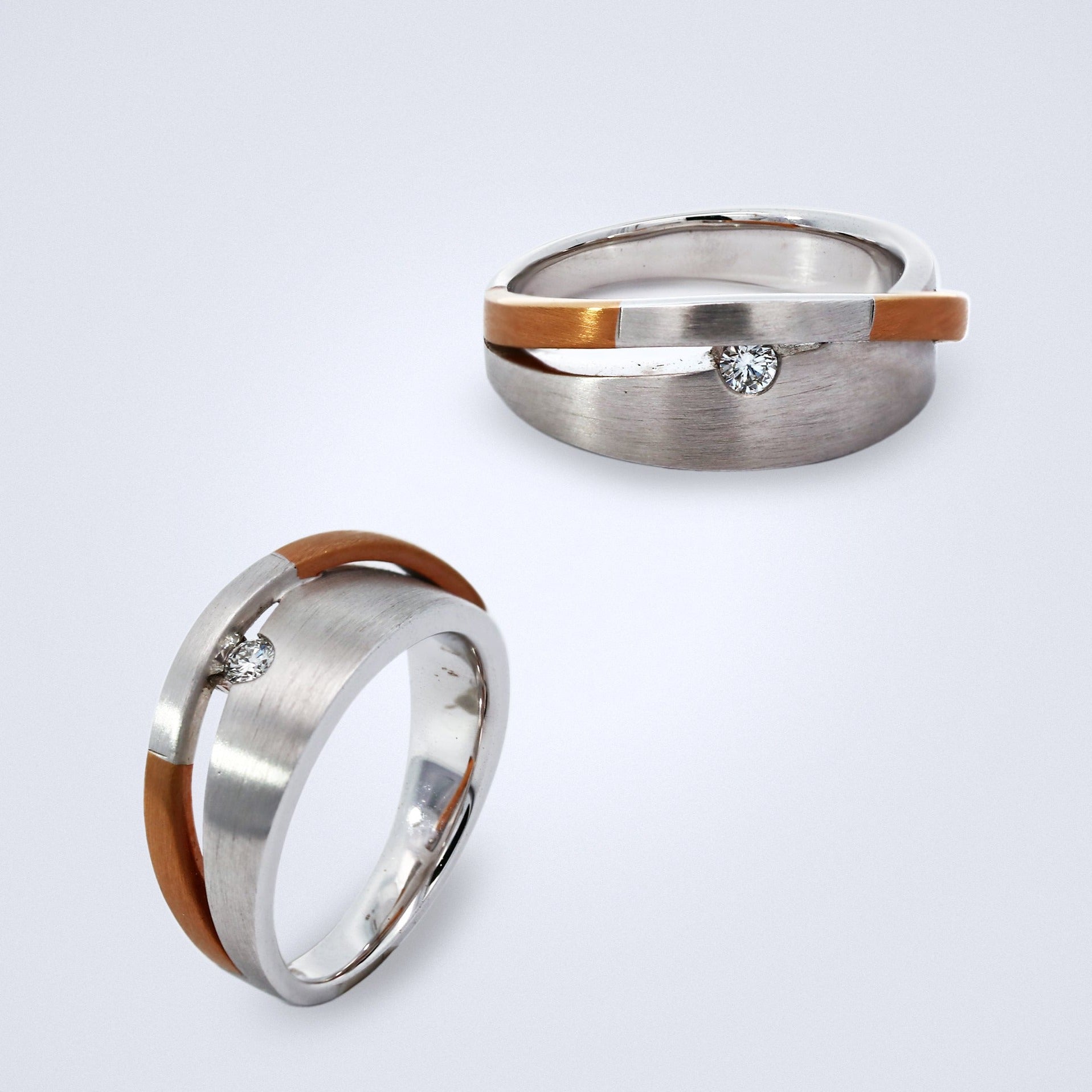 duotone diamond wedding band