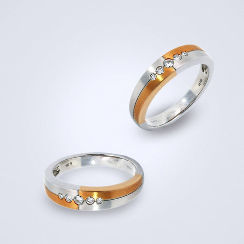 Modern duotone diamond ring