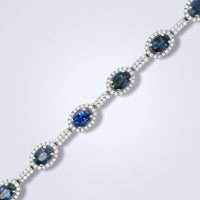 Blue Sapphire Diamond Bracelet - Benny's Gems Creations