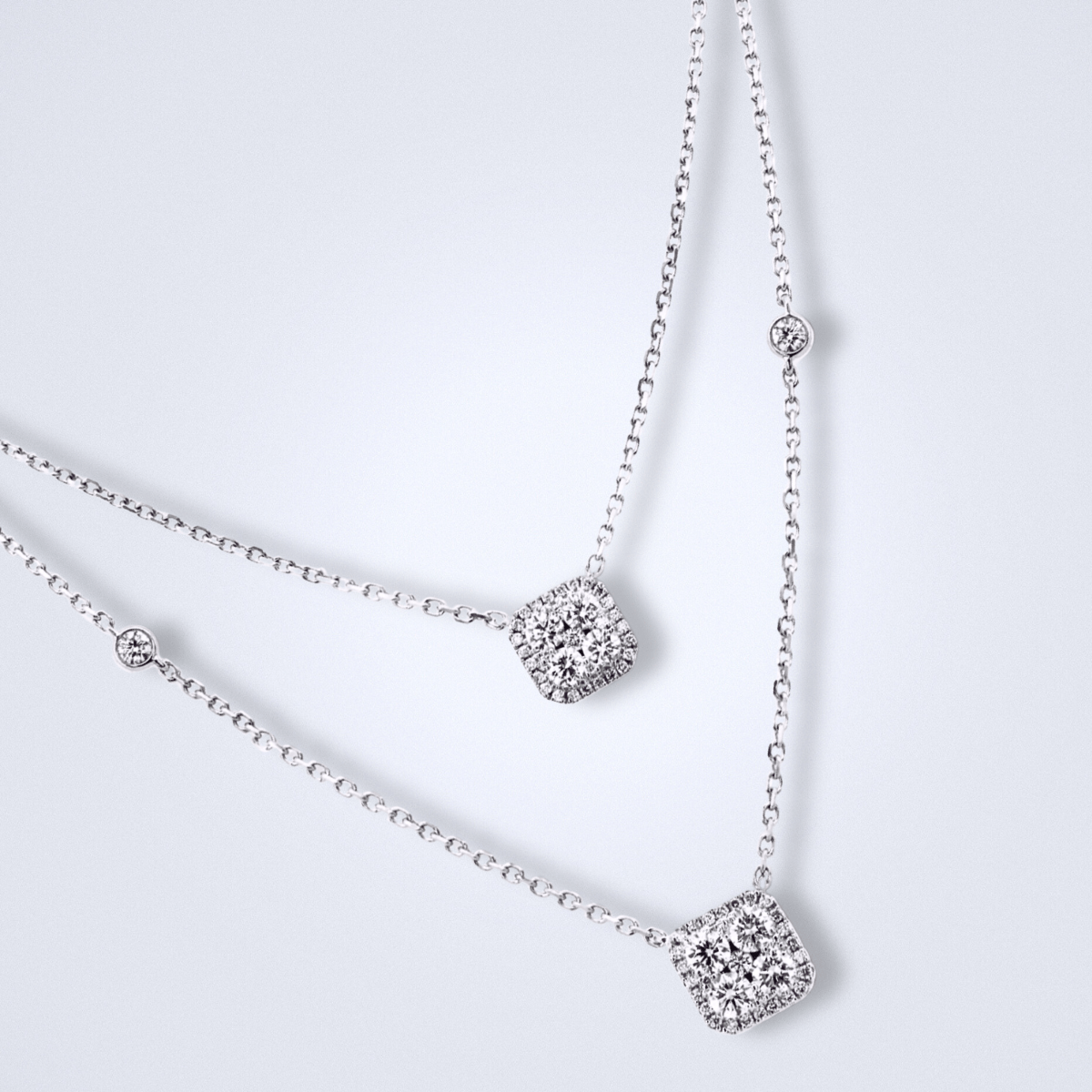 Casual Layered Diamond Necklace - Benny's Gems Creations
