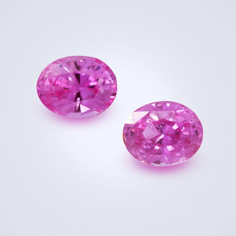 2.09cts unheated pink sapphire pair