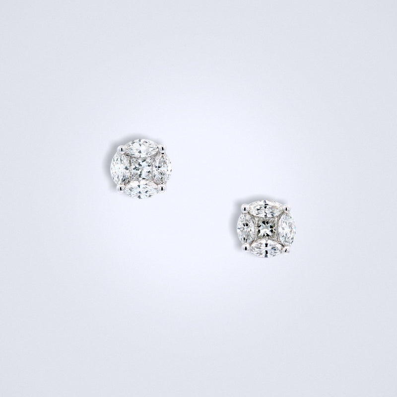 medium illusion diamond earrings 6.8mm