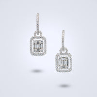 Duo Wear Emerald Cluster Diamonds Earrings