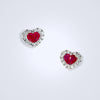 little ruby heart diamond earrings