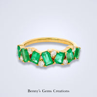 Emerald Diamond Stack Ring - Benny's Gems Creations