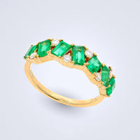Emerald Diamond Stack Ring - Benny's Gems Creations