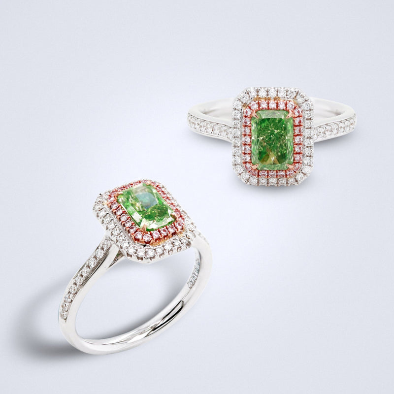 Fancy Colored Green Diamond Ring - Benny's Gems Creations