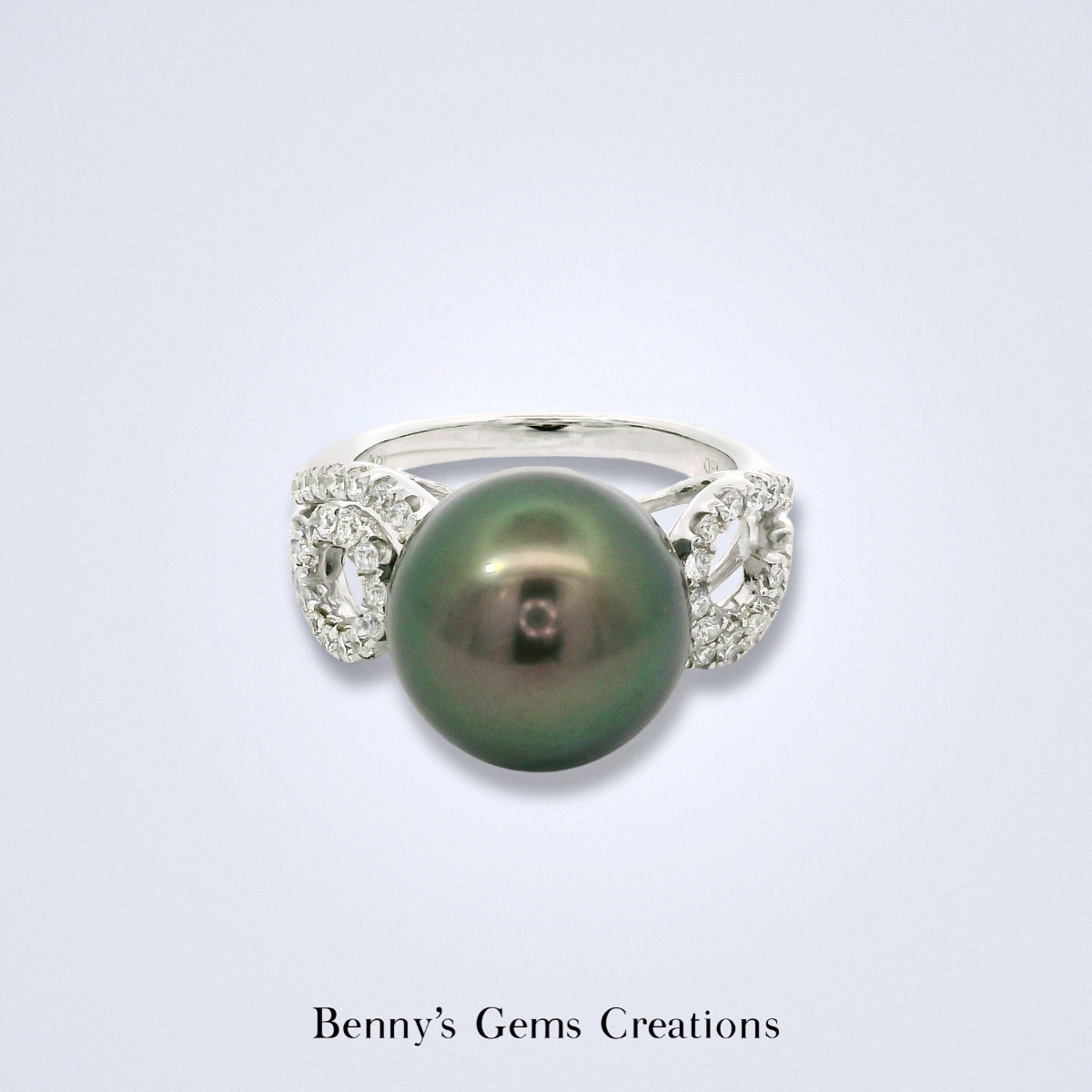 Tahitian Pearl Diamond Twist Ring