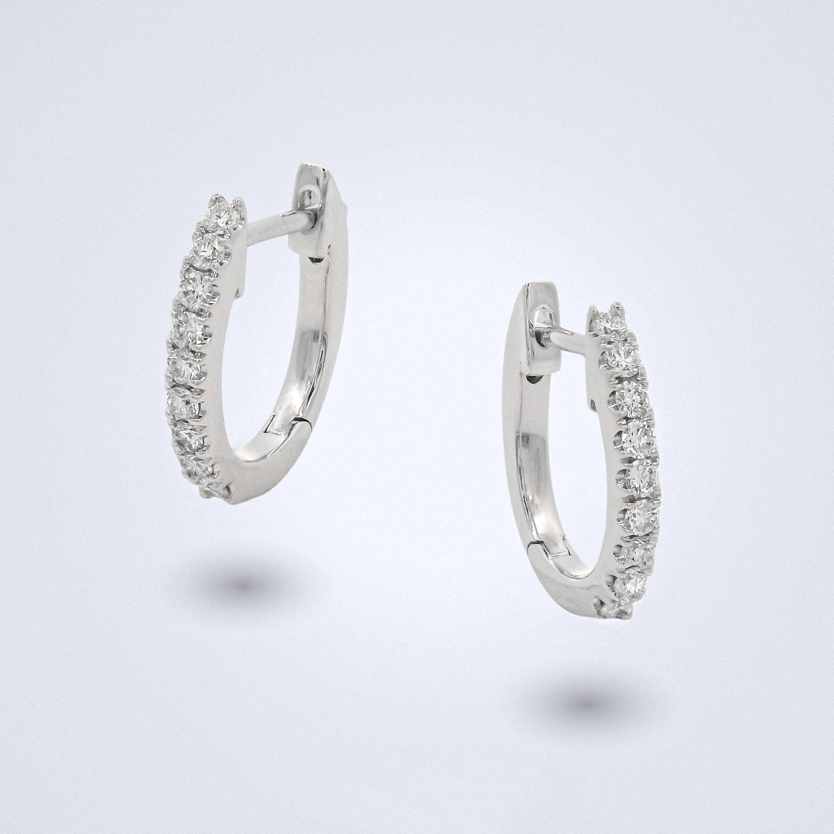 Slim Diamond Loop Earrings
