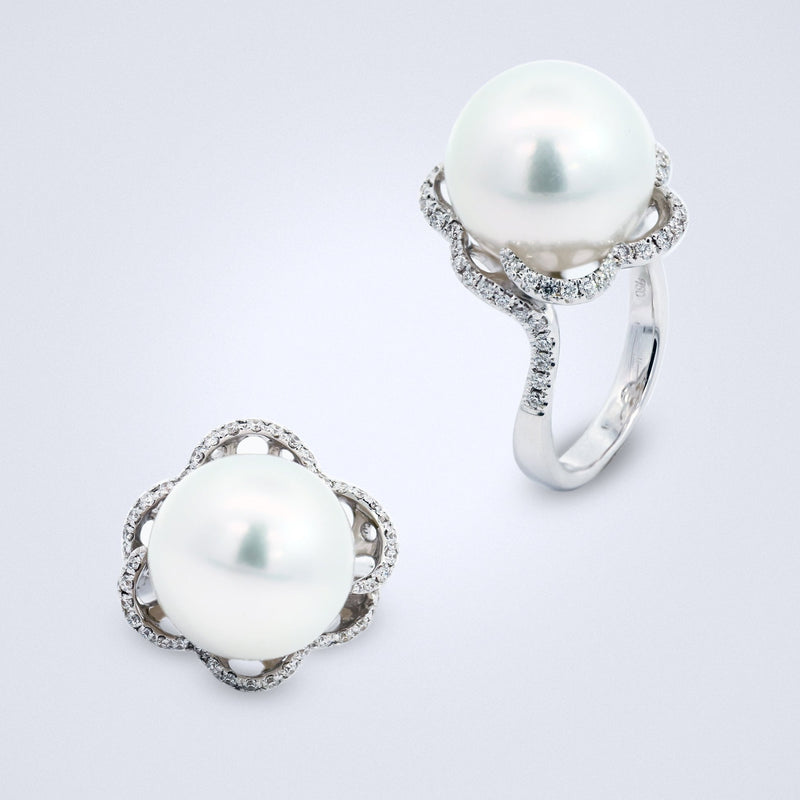 south sea pearl diamond ring