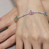 Pastel Sapphire Flowers Diamond Bracelet