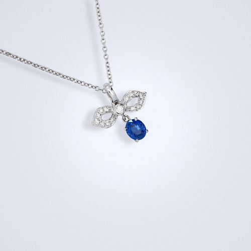 darling blue sapphire diamond pendant