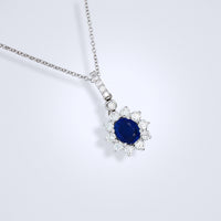 sapphire flower diamond pendant