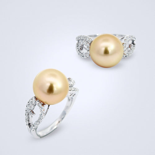 elegant south sea pearl diamond ring