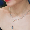 aquamarine diamond necklace-modeled