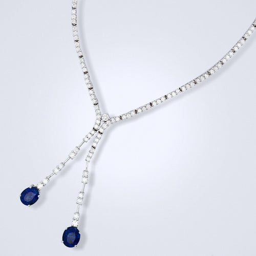 elegant blue sapphire diamond necklace
