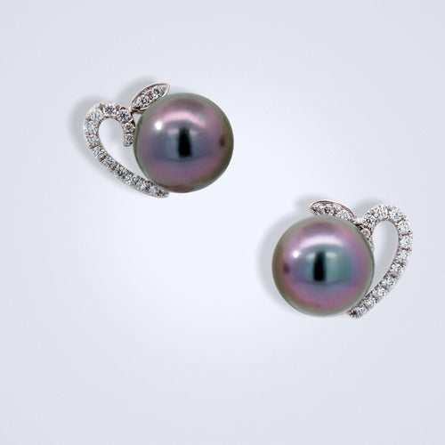 sweet tahiti pearl diamond earrings