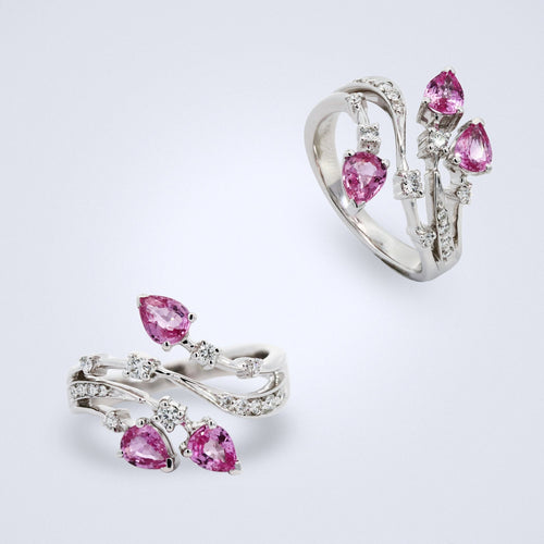 delicate pink sapphire diamond ring