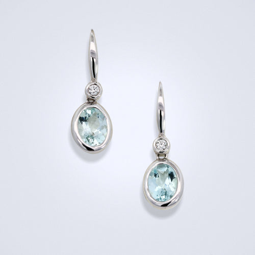 effortless aquamarine diamond earrings