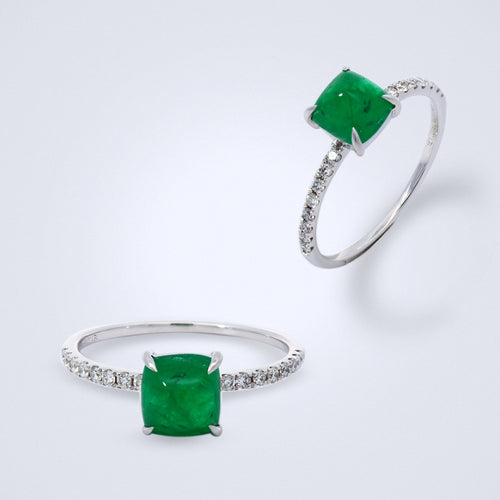 sweet sugarloaf emerald diamond ring
