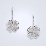 delicate dangling clover diamond earrings
