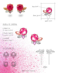 Belle Fleur Rubellite Stud Earrings