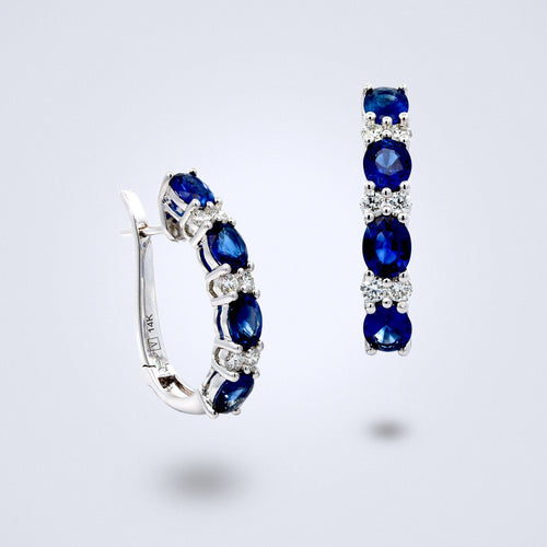 sapphire diamond earring loops