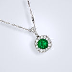 Pave Emerald Diamond Pendant