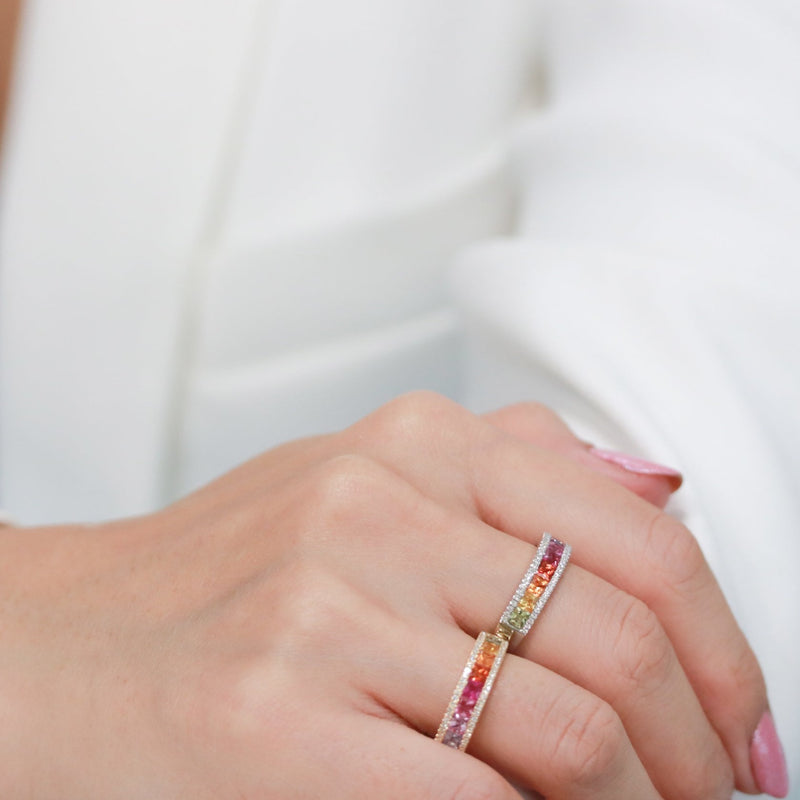 sapphire diamond ring modeled