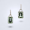 Green Amethyst Diamond Earrings