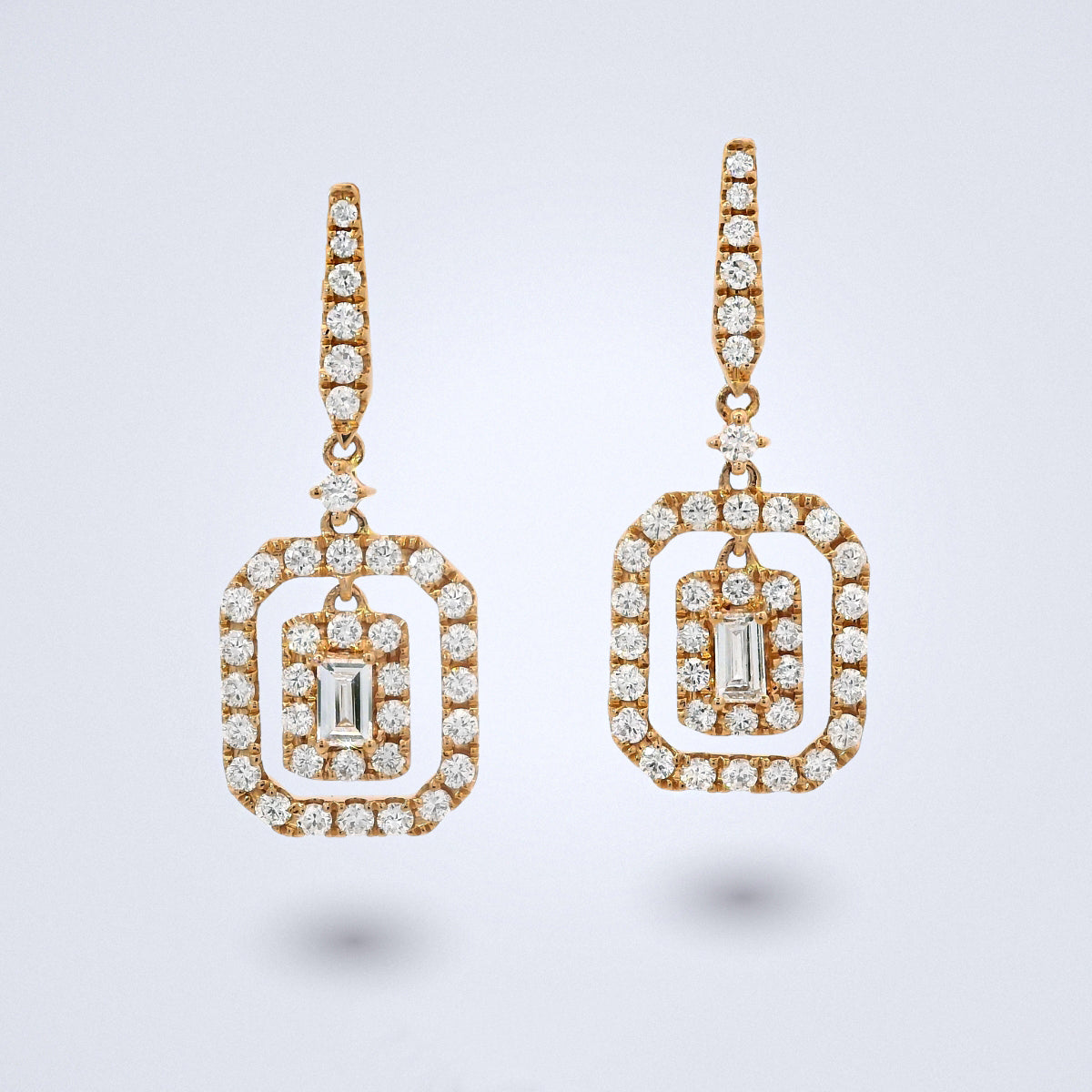 Éclat Baguette Diamond Drop Earrings
