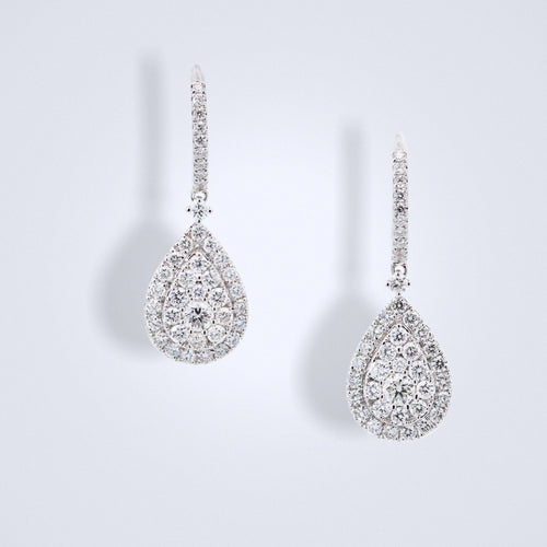 pear shape dangling diamond earrings